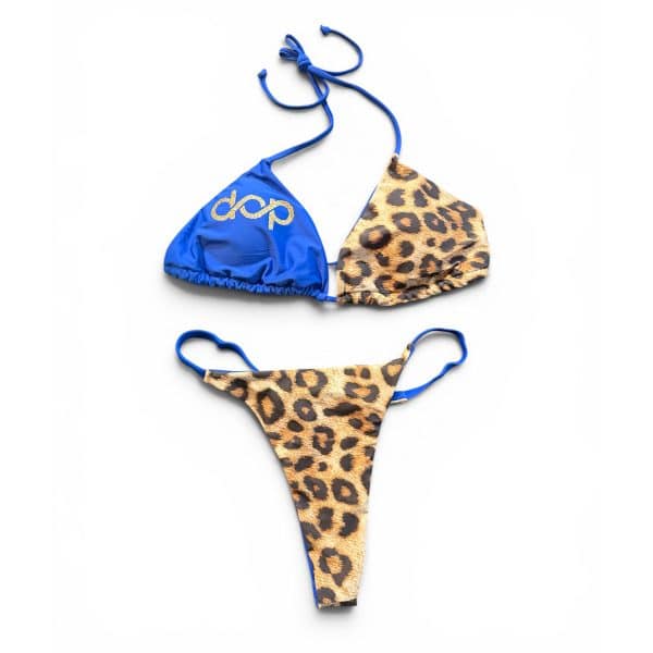 Womens Royal Blue Cheetah Bikini