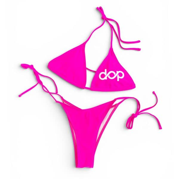 Womens Hot Pink & White Bikini