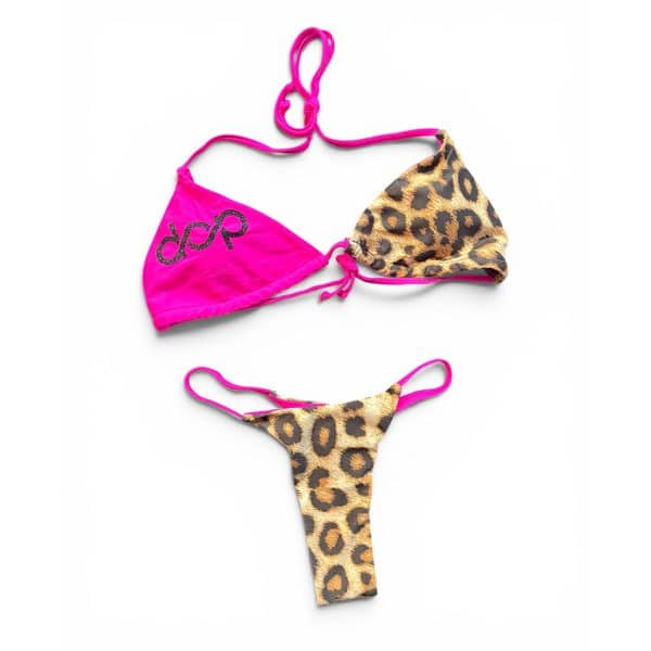 Womens Hot Pink Cheetah Bikini