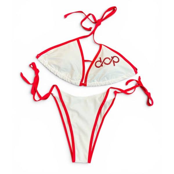 Womens White & Red Bikini