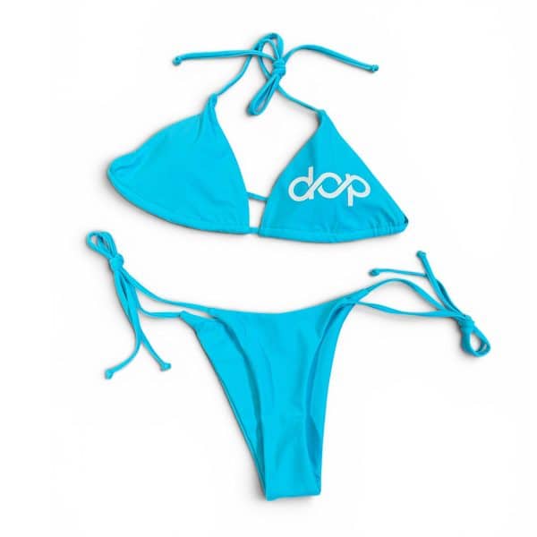 Womens Sky Blue & White Bikini