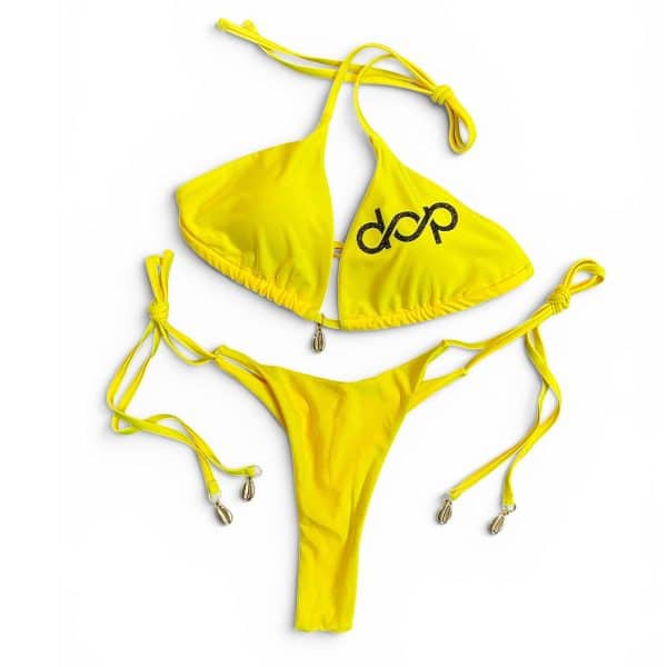 Womens Yellow & Black Bikini