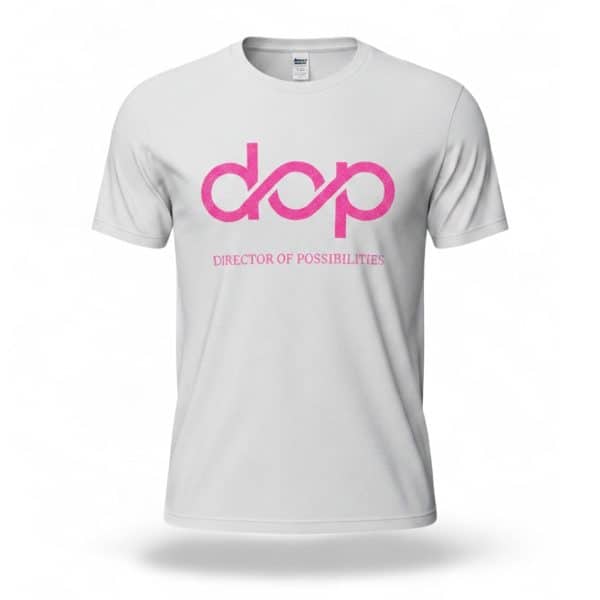 DOP White Pink Glitter Tee